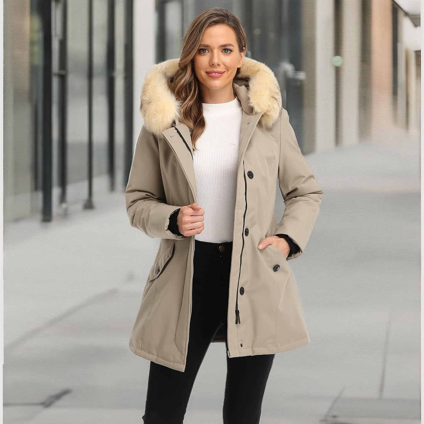 Zimonto - PUREMSX Duck Down Winter Coat for Women Insulated Long Thick Fur Hood Puffer Warm Parka Jacket Import Single ASIN Import Multiple ASIN ×Product customization General Description Gallery Reviews Variations Additional details Prod Down Jackets & Parkas