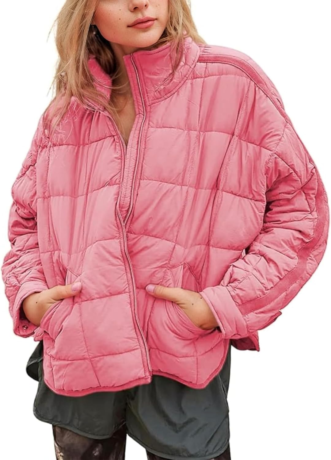 Zimonto - Omoone Women's Quilted Puffer Jacket Zip Up Oversized Lightweight Padded Down Coat Outerwear Import Single ASIN Import Multiple ASIN ×Product customization General Description Gallery Reviews Variations Additional details Produc Quilted Lightweight Jackets