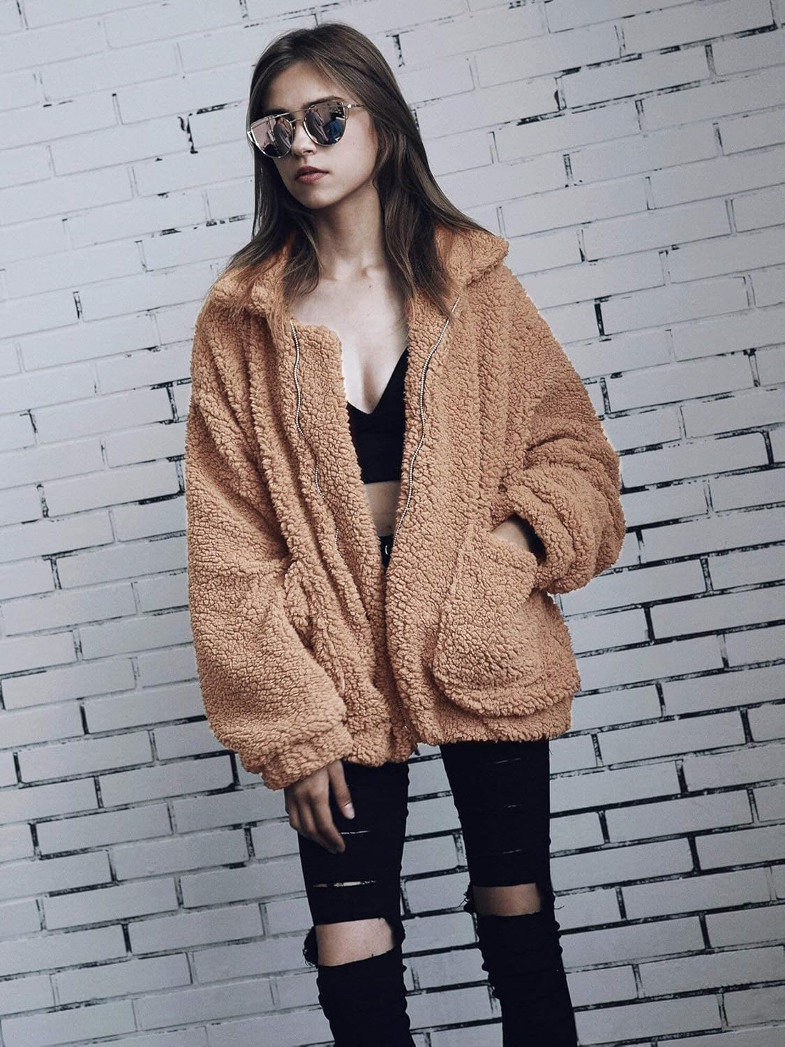 Zimonto - PRETTYGARDEN Women's Fashion Winter Coat Sherpa Fleece Faux Fur Shearling Oversized Trendy Jackets Warm Outerwear Import Single ASIN Import Multiple ASIN ×Product customization General Description Gallery Reviews Variations Addi Fur & Faux Fur