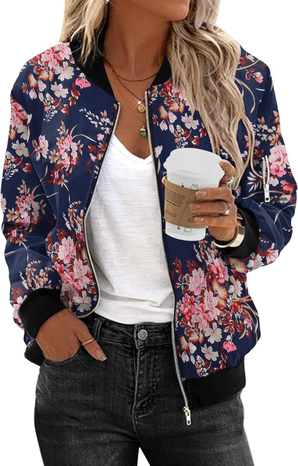 Zimonto - Zeagoo Women's Bomber Jacket Casual Coat Zip Up Outerwear Windbreaker with Pockets S-XXL Import Single ASIN Import Multiple ASIN ×Product customization General Description Gallery Reviews Variations Additional details Product Ta Casual Jackets