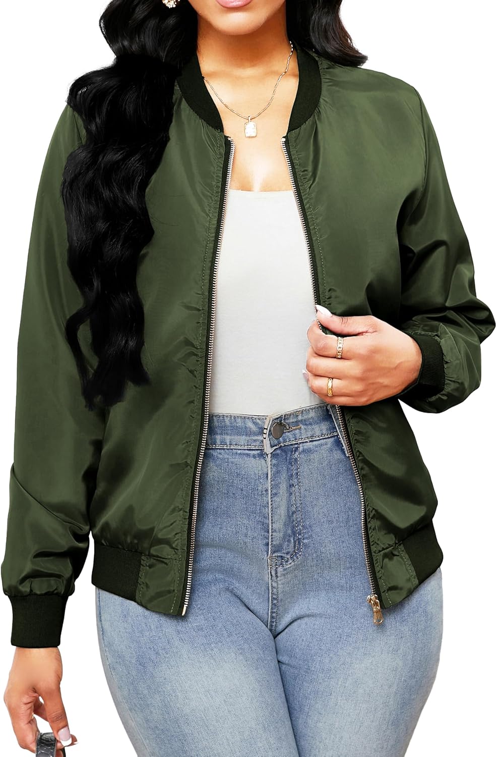 Zimonto - sexycherry Casual Jackets for Women Long Sleeve Lightweight Outwear Bomber Coats with Pockets Import Single ASIN Import Multiple ASIN ×Product customization General Description Gallery Reviews Variations Additional details Produ Casual Jackets
