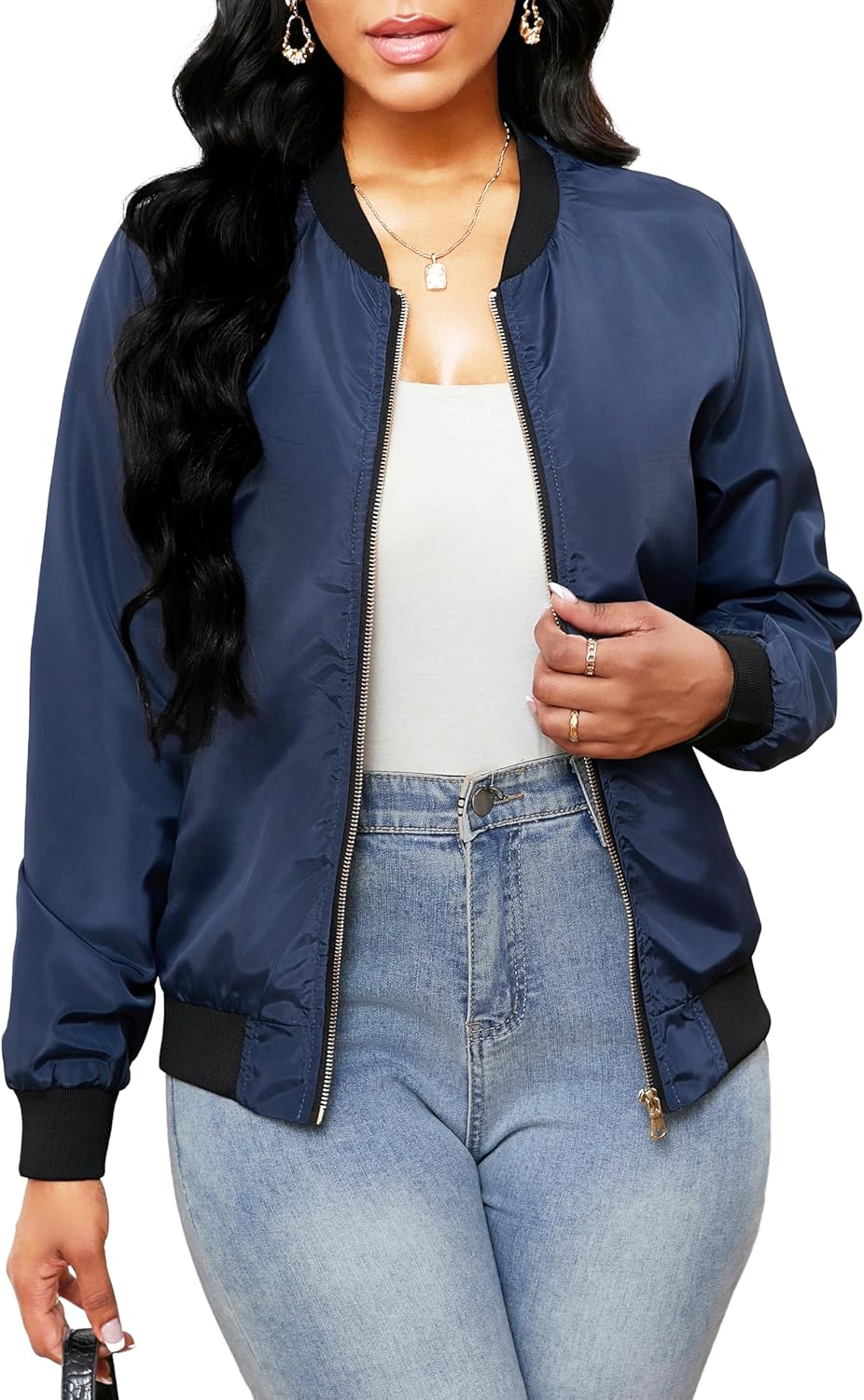 Zimonto - sexycherry Casual Jackets for Women Long Sleeve Lightweight Outwear Bomber Coats with Pockets Import Single ASIN Import Multiple ASIN ×Product customization General Description Gallery Reviews Variations Additional details Produ Casual Jackets
