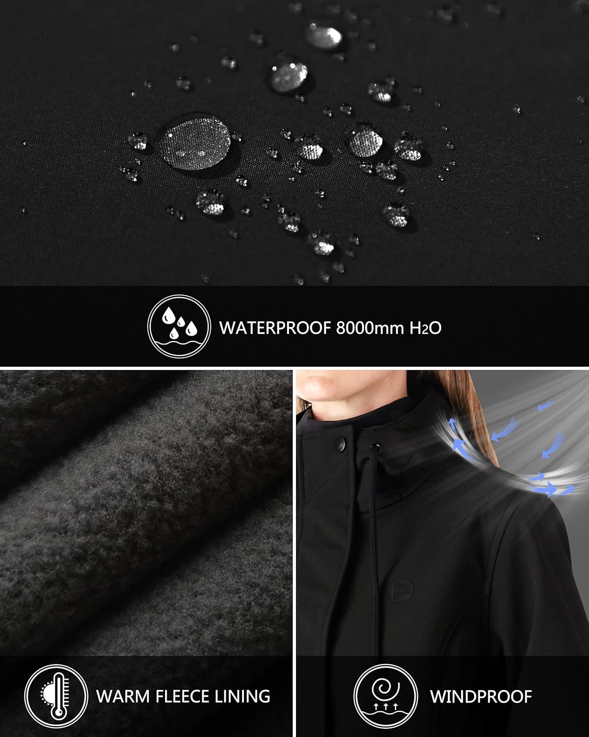 Zimonto - Outdoor Ventures Women's Lightweight Waterproof Fleece Lined Hooded Softshell Rain Jacket, Warm Windbreaker Long Coat Import Single ASIN Import Multiple ASIN ×Product customization General Description Gallery Reviews Variations Insulated Shells