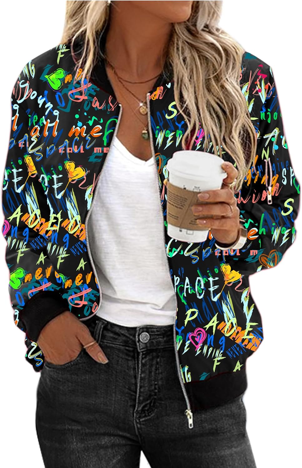 Zimonto - Zeagoo Women's Bomber Jacket Casual Coat Zip Up Outerwear Windbreaker with Pockets S-XXL Import Single ASIN Import Multiple ASIN ×Product customization General Description Gallery Reviews Variations Additional details Product Ta Casual Jackets