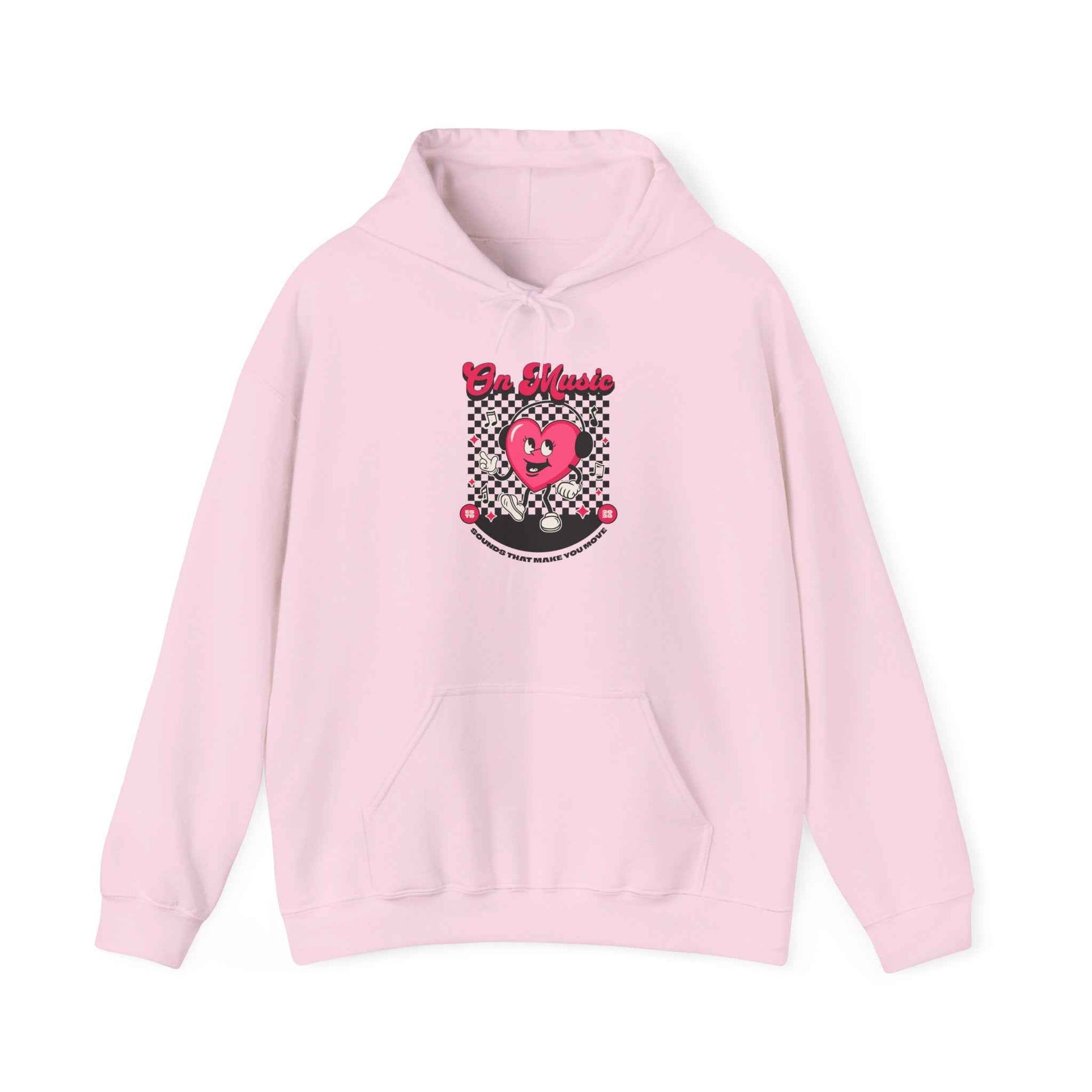 Be Moved Retro Heart Checkerboard Graphic Hoodie