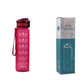 1L Motivational Tritan Water Bottle With Time Markers & Leakproof Design For Fitness & Sports