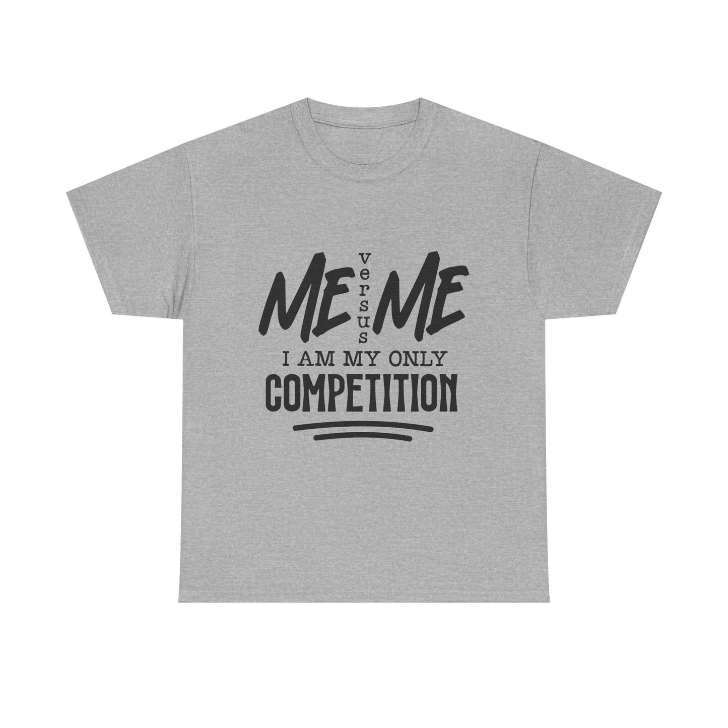 Motivational Unisex Heavy Cotton Tee - 'Me vs. Me: I Am My Only Competition'