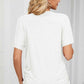 Ruched V-Neck Short Sleeve T-Shirt