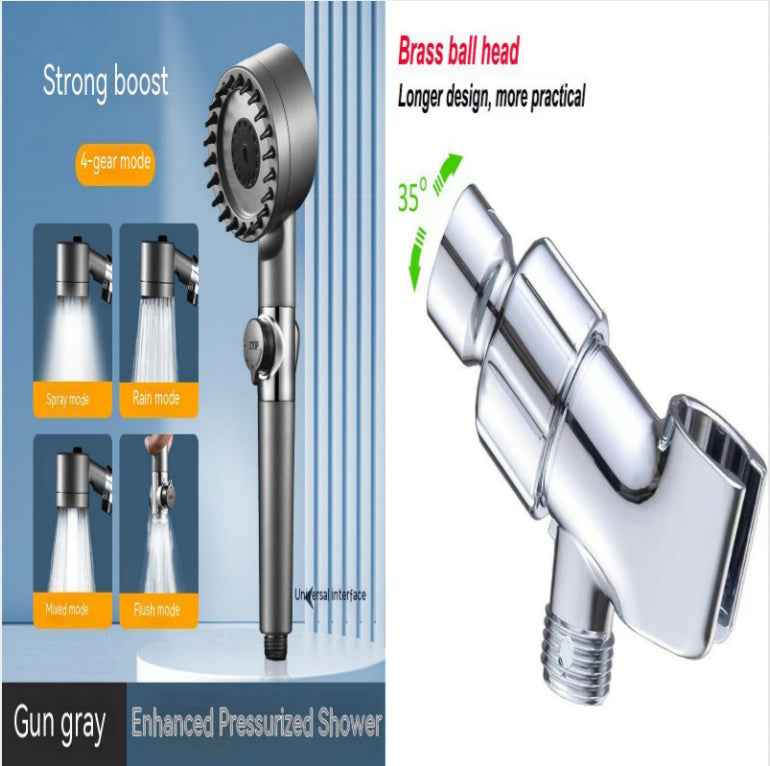 The Third Gear Adjustable Strong Supercharged Shower Head Household Bath Shower Hose Shower Head