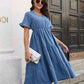 V-Neck Short Sleeve Midi Dress