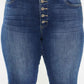 Kancan Full Size Cat's Whiskers Button Fly Denim Shorts