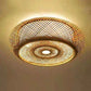 Retro Bamboo Round Ceiling Light  HandWoven Charm