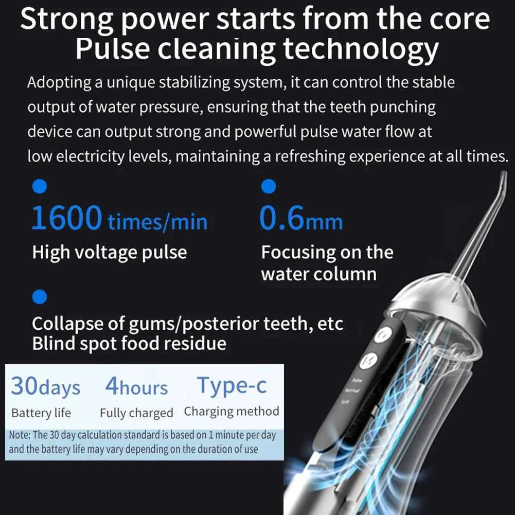 Rechargeable Portable Water Flosser Cleaner Brighter Smile