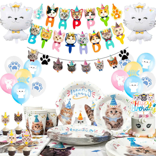 Purrfect Birthday Bash Cat Party Supplies Set