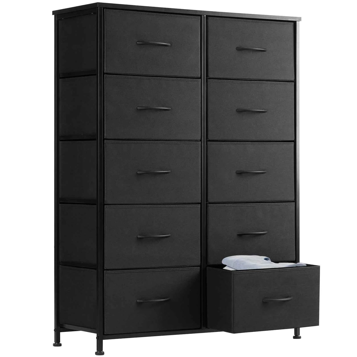 JHK Fabric Drawer Bedside Table  Storage Cabinet