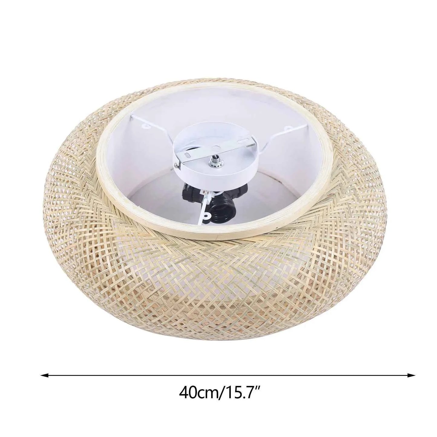 Retro Bamboo Round Ceiling Light  HandWoven Charm