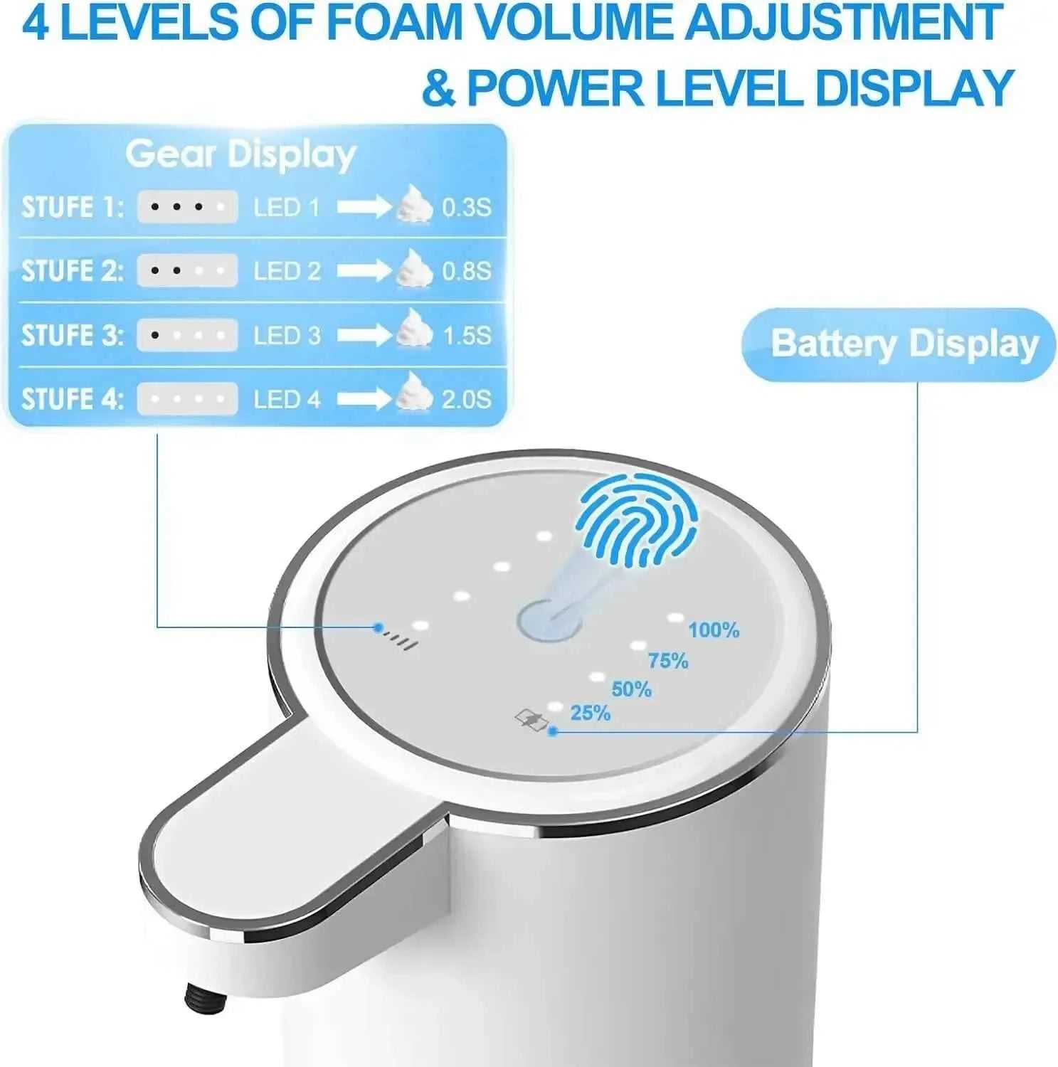 Touchless Foaming Soap Dispenser Rechargeable Adjustable Clean