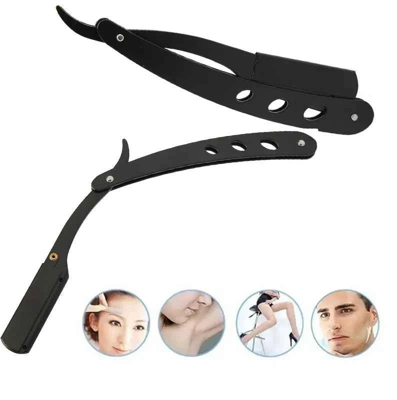 Classic Black Folding Barber Razor Holder for Men