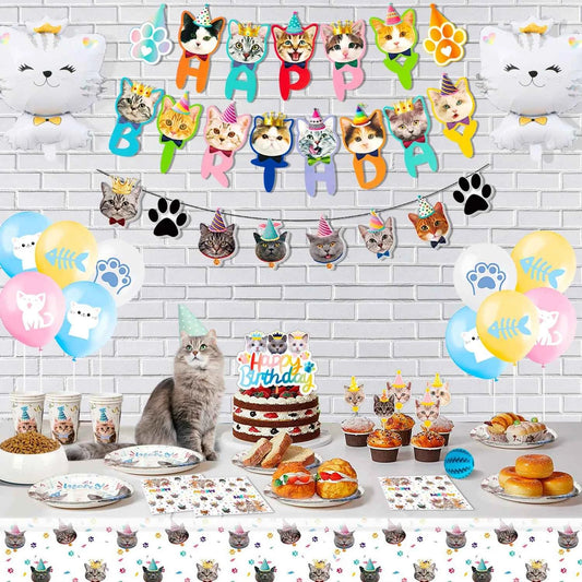 Purrfect Birthday Bash Cat Party Supplies Set