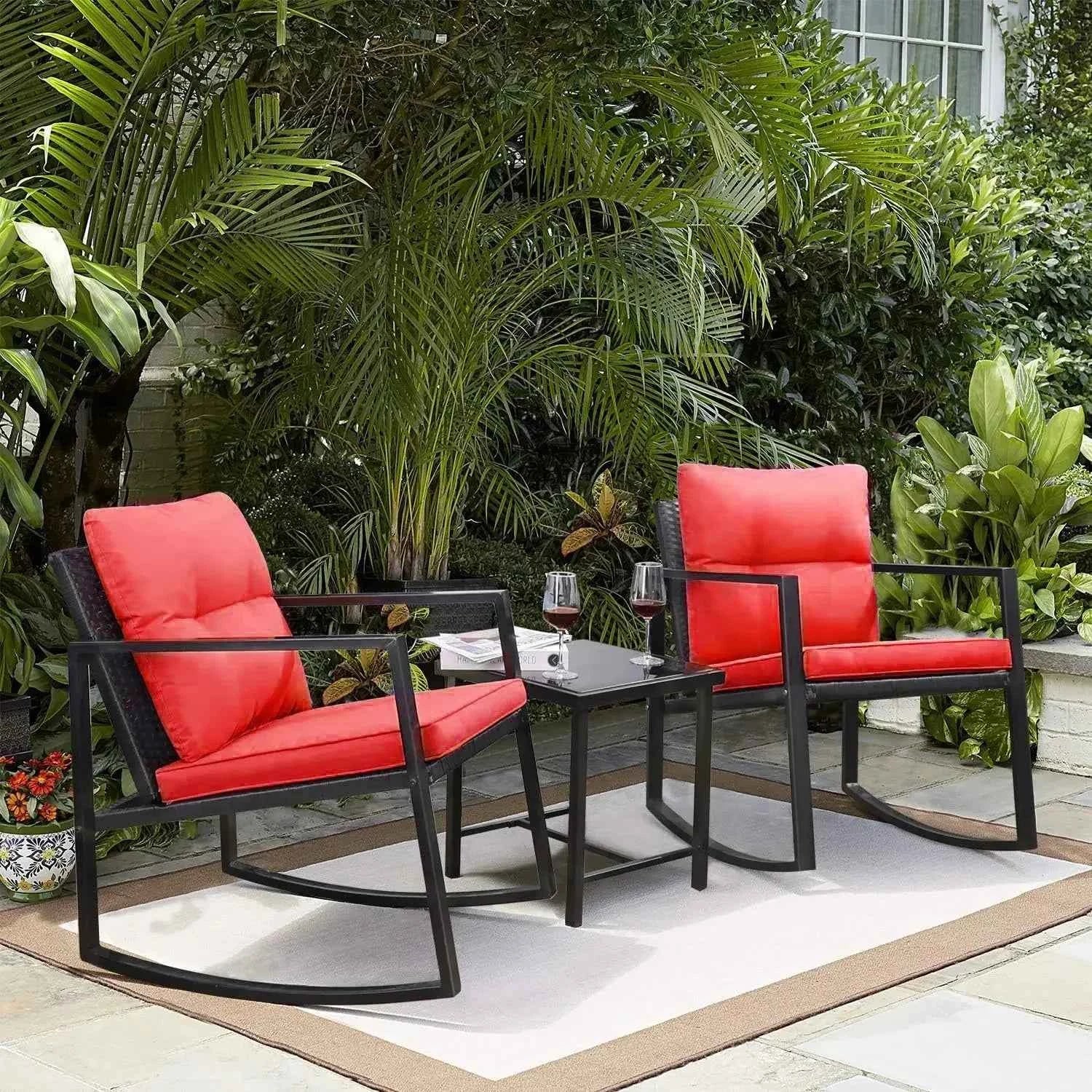 Cozy Wicker Bistro Set Relax on Your Patio