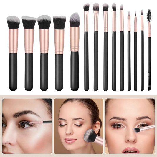 Complete Face Makeup Brush Set with Leather Case