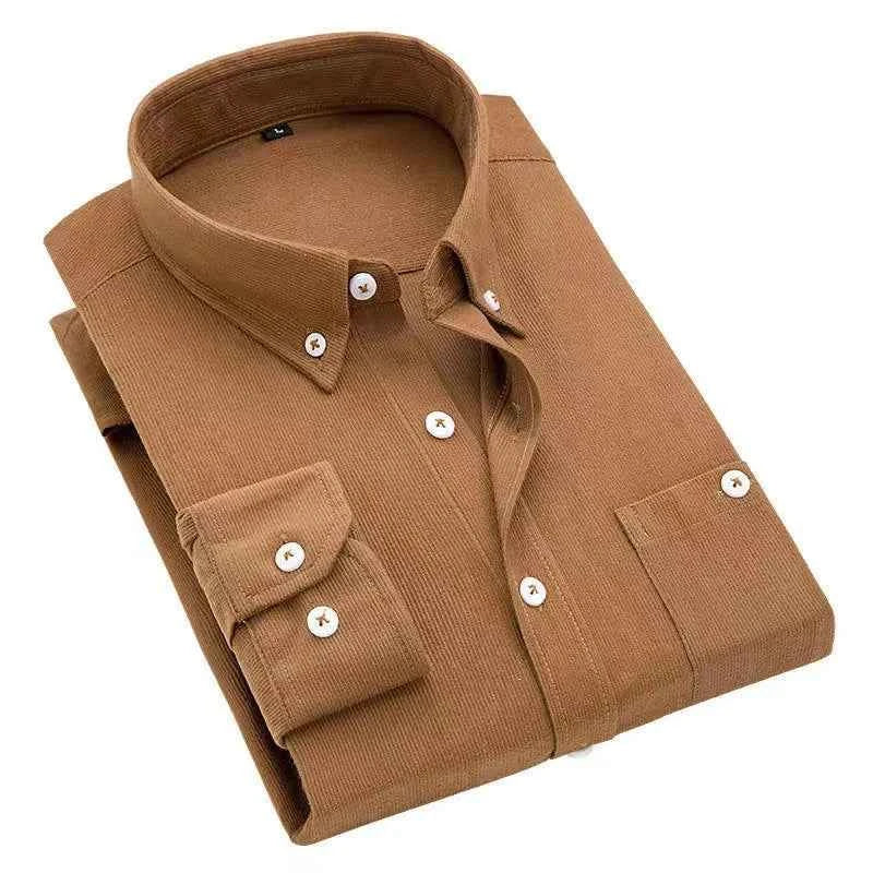Men's Striped  Casual Long Sleeve Business Formal Plaid Shirt