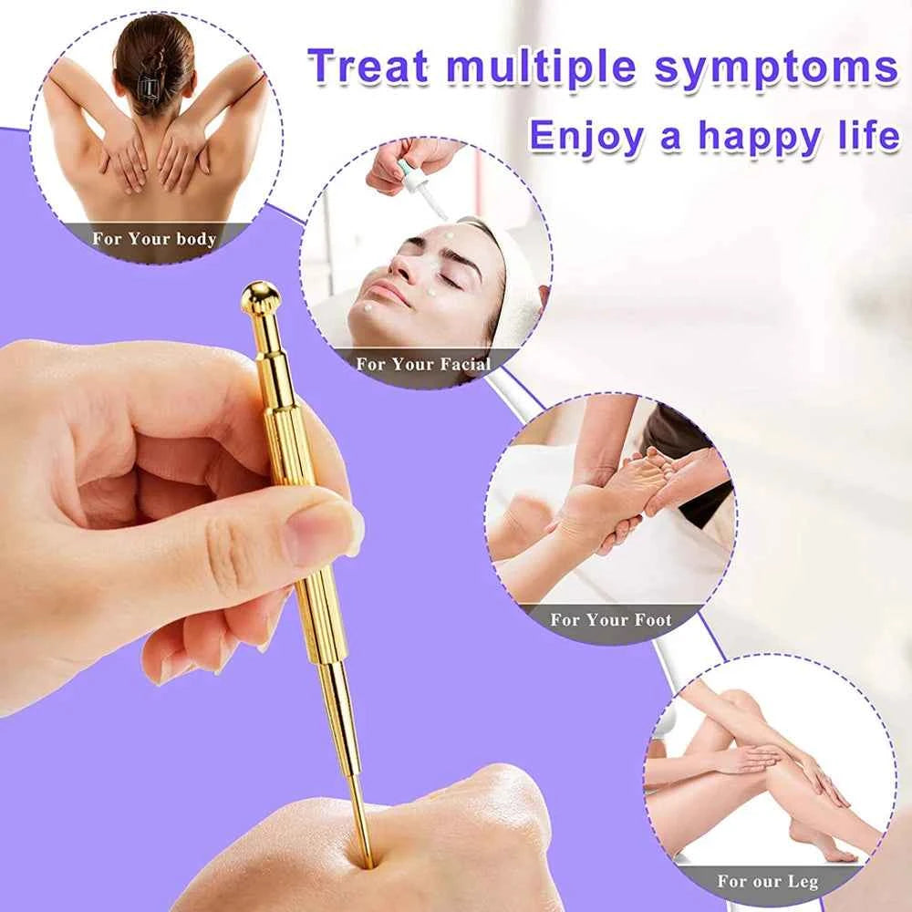 3PCS Stainless Steel Facial Reflexology Acupuncture Pen Set
