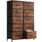 JHK Fabric Drawer Bedside Table  Storage Cabinet