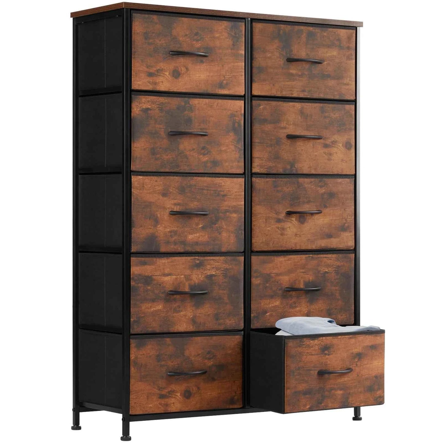JHK Fabric Drawer Bedside Table  Storage Cabinet