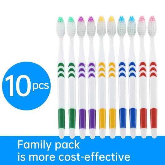 Adult White Moon Toothbrush Set 5 Colors 10pc Travel Oral Health