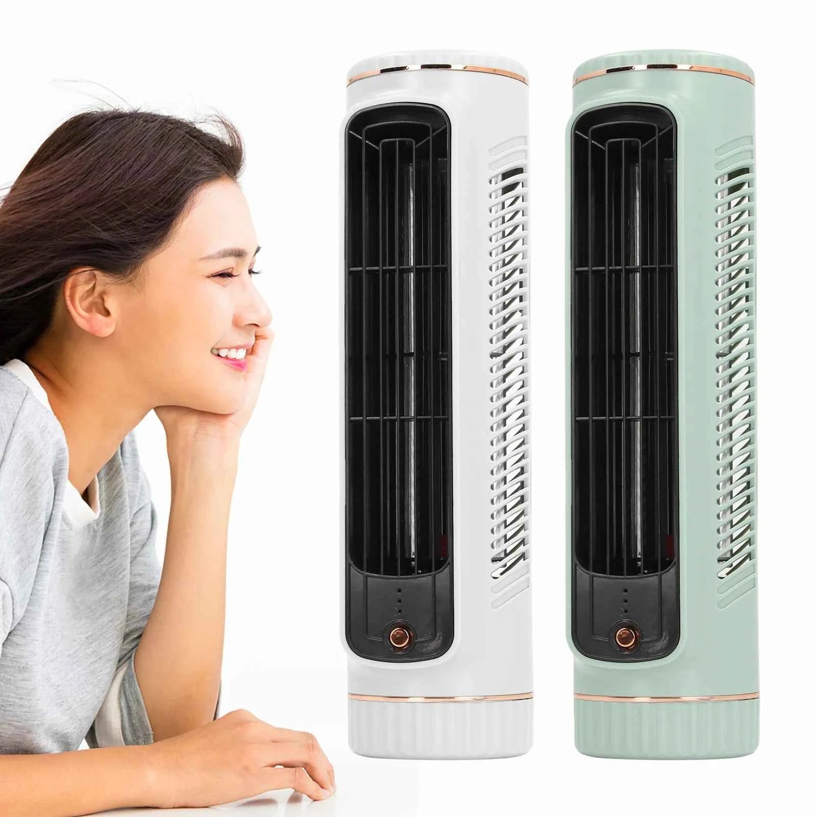 Quiet Rechargeable Bladeless Cooling Fan for Desk  Table