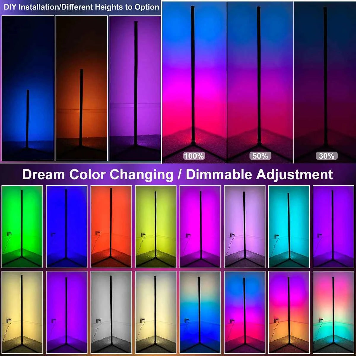 Smart Corner Lamp Modern Mood Lighting Vibrant  Dimmable