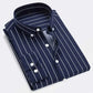 Men's Striped  Casual Long Sleeve Business Formal Plaid Shirt