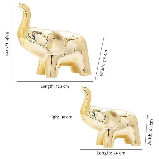Lucky Elephant Pair Ceramic Home Decor Gift