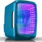 Mini Fridge, 4 Liter/6 Cans Small Refrigerator with LED Light, Gaming Light Up Mini Beverage Refrigerator, Stealth