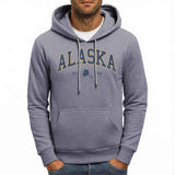Alaska America Letter Print Oversized Fleece Hoody