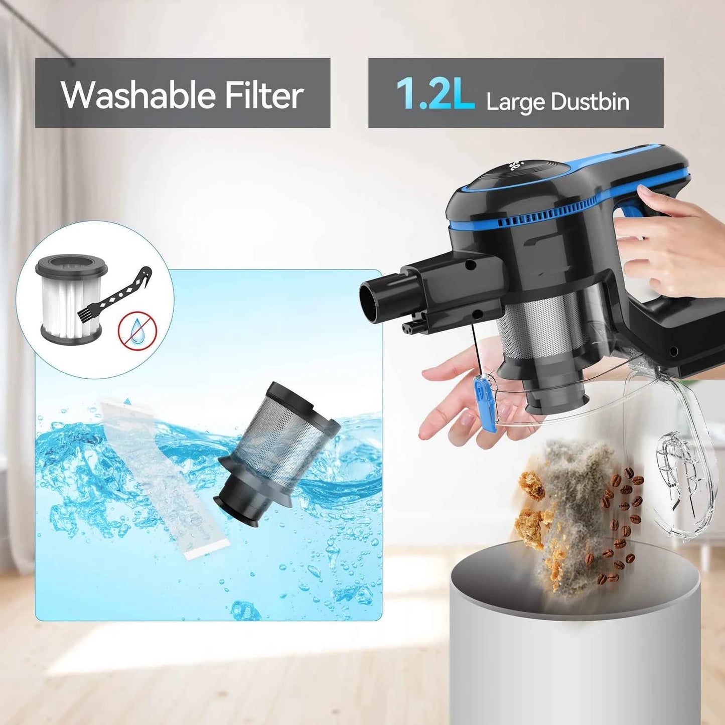INSE Cordless Vacuum Powerful Convenient Clean Home