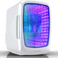 Mini Fridge, 4 Liter/6 Cans Small Refrigerator with LED Light, Gaming Light Up Mini Beverage Refrigerator, Stealth