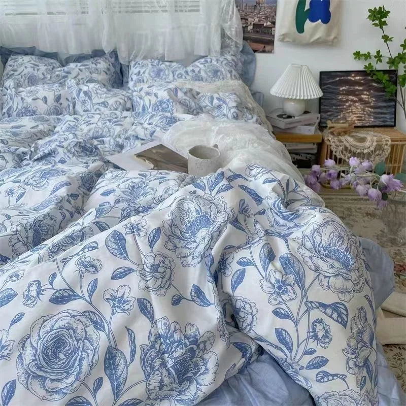 Cozy bedroom setup with vibrant bedding and lovely decor, featuring Zimonto's INS Pink Bedding for a fresh and inviting feel.