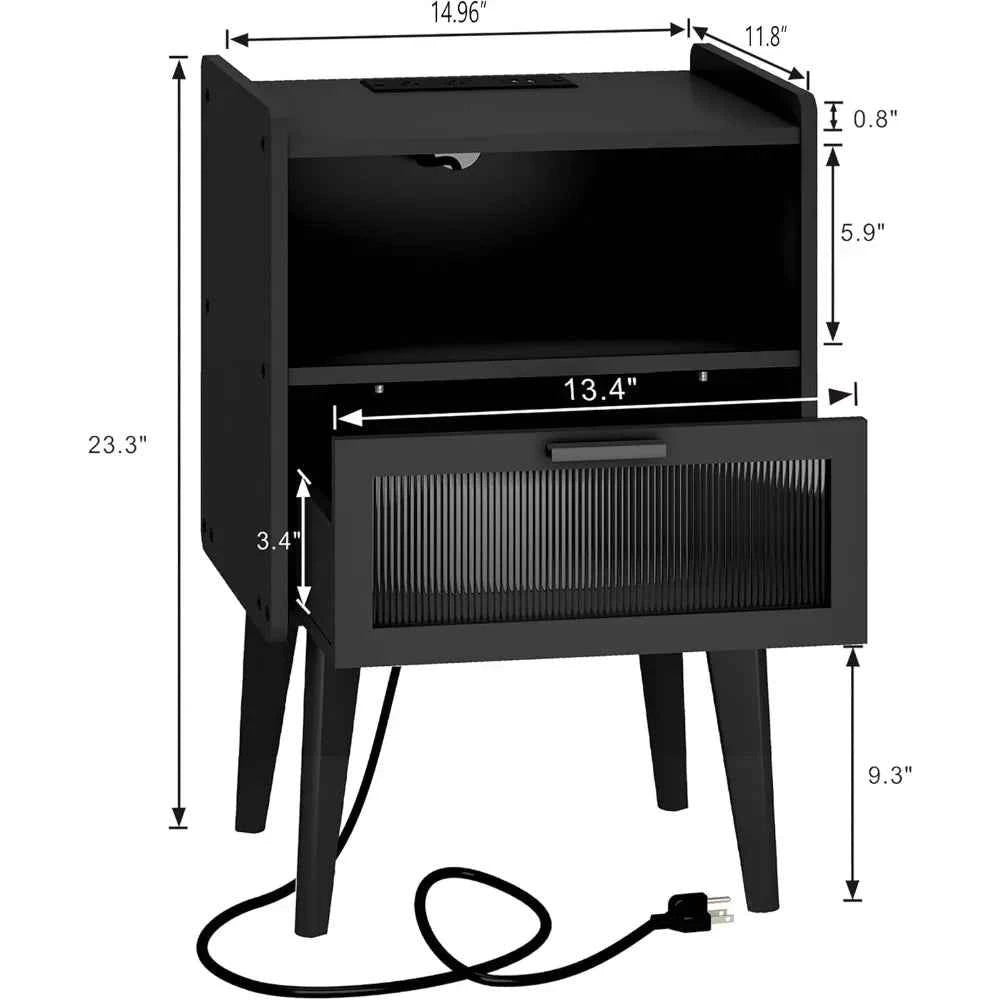 ChargeReady Nightstand Style  Storage at Your Bedside