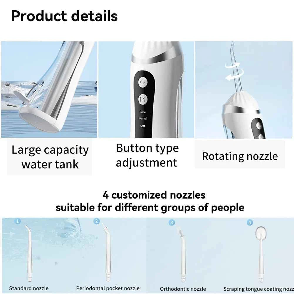 Rechargeable Portable Water Flosser Cleaner Brighter Smile
