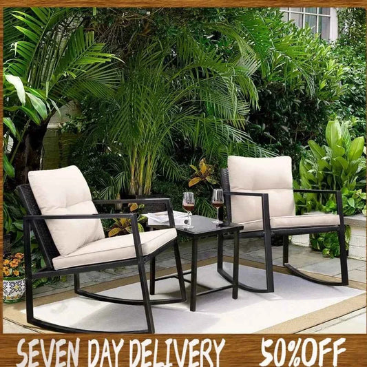 Cozy Wicker Bistro Set Relax on Your Patio