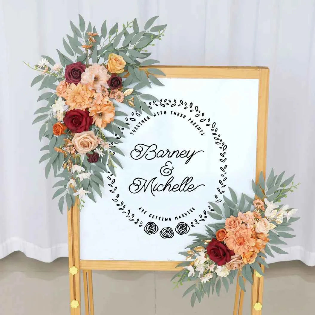 Terracotta Wedding Arch Flowers Ceremony  Reception