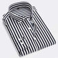 Men's Striped  Casual Long Sleeve Business Formal Plaid Shirt