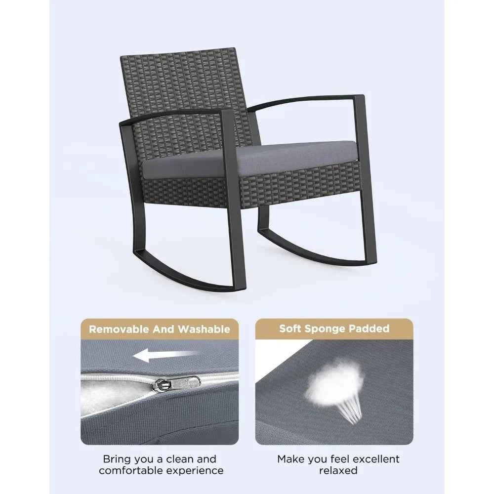 Rocking Rattan Patio Set Relax Outdoors in Style