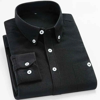 Men's Striped  Casual Long Sleeve Business Formal Plaid Shirt