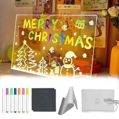 Personalized LED Acrylic Message Board Erasable USB Children‘s Drawing Board Bedroom Night Light Birthday Kids Gift