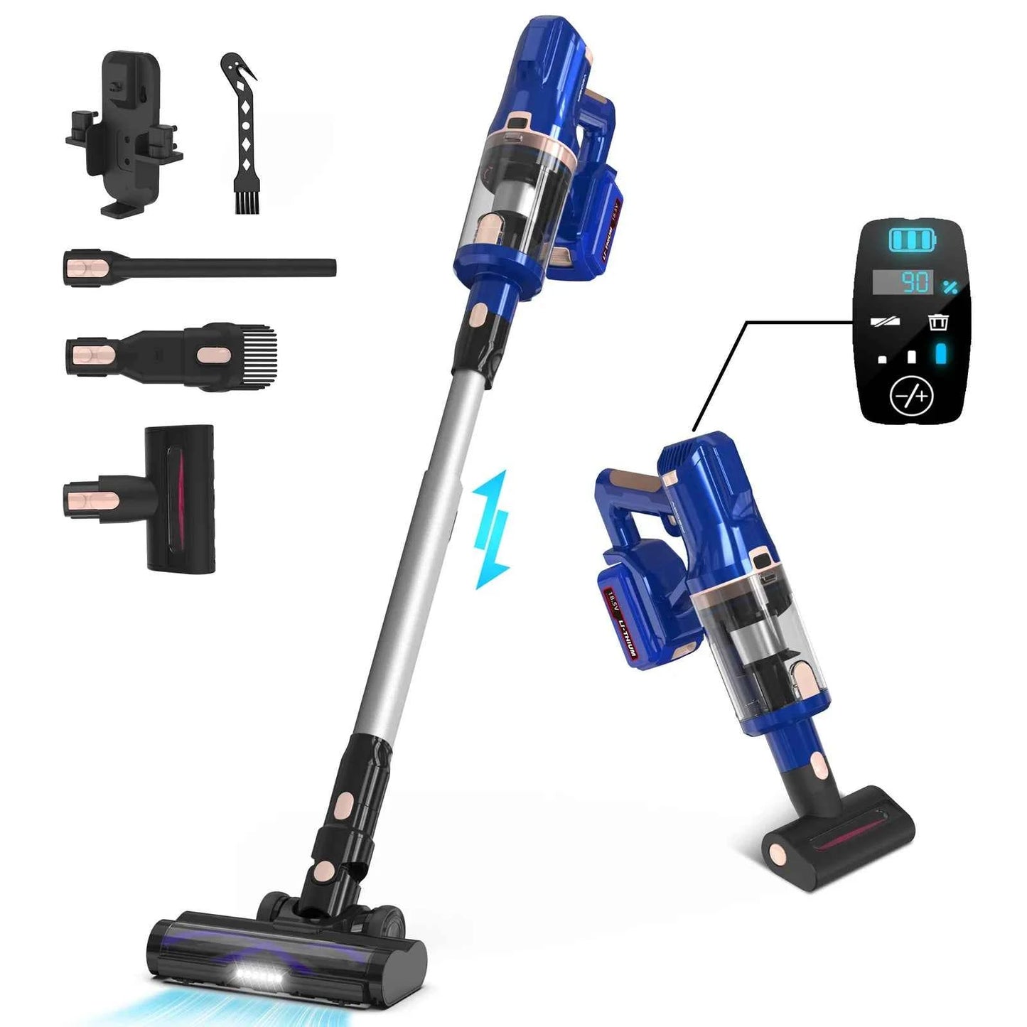 Powerful Cordless Vacuum Long Runtime LED Display