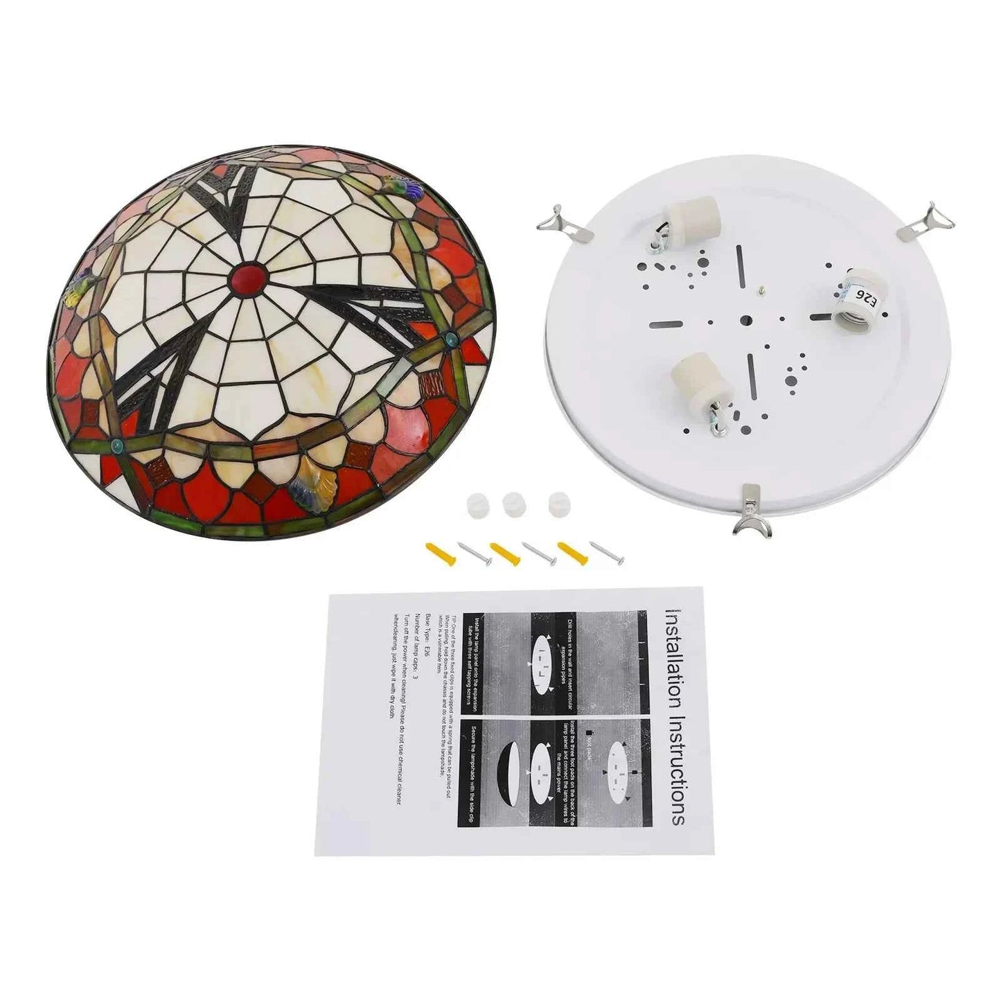 Retro Stained Glass Chandelier New Flush Mount Lighting