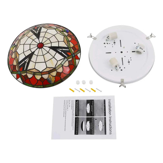 Retro Stained Glass Chandelier New Flush Mount Lighting